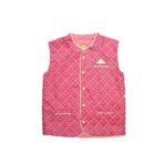 Boys Printed 100% Organic Cotton Ethnic designed Front Opening Cotton Jacket-Pink