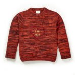 Girls Graphic 100%Organic Cotton Girls Sweater-Red