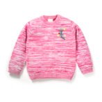 Girls Embroidered Printed 100% Organic Cotton Sweater with tiny flower emb- Pink