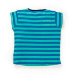 Kids Girls Stripes and Printed 100%Organic Cotton Top and Skirt Set - Navy Blue and Liberty Blue - Image 4