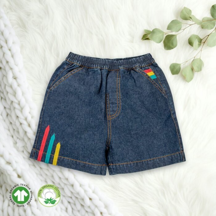 _FIRST CRY FINAL Blue Denim Printed Shorts