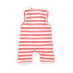 Baby Girls 100% Organic Cotton Sleeveless Sleepsuit - Dark Pink and White - Image 3