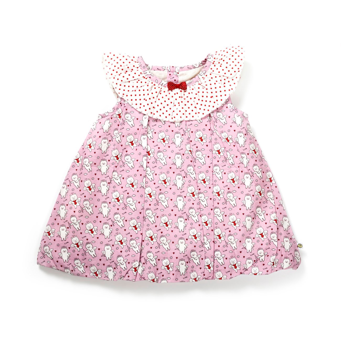 31_Aug_23_Pranava1351.jpg Girls 100% Organic Cotton Angels Printed Balloon Frock - Image 1