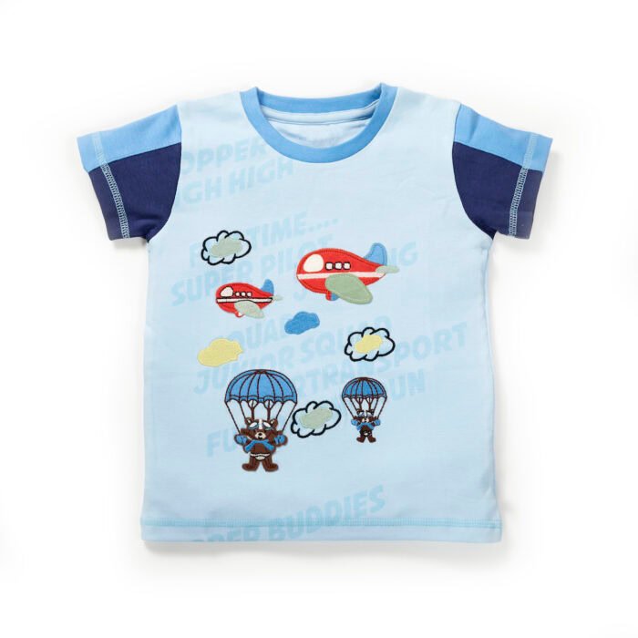 31_Aug_23_Pranava1418.jpg Boys Air Fun Graphic Printed Organic Cotton T-Shirt - Image 1