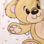Girls Frill Neck Top and Teddy printed Leggings Set - Image 3