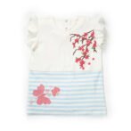 Girls Butterfly & Floral Embroidered Organic Cotton Top